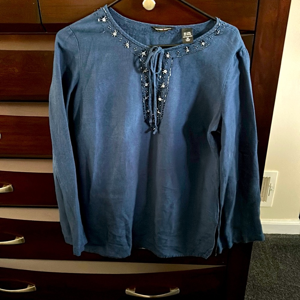 Blue blouse with embroidery